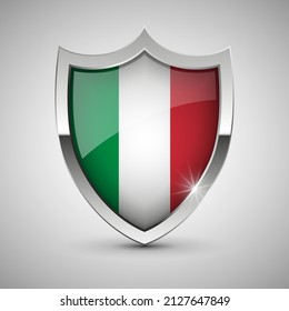 EPS10 Vector Patriotic shield with flag of Italy. An element of impact for the use you want to make of it.