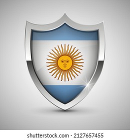 EPS10 Vector Patriotic shield with flag of Argentina. An element of impact for the use you want to make of it.