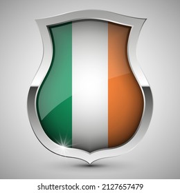 EPS10 Vector Patriotic shield with flag of Ireland. An element of impact for the use you want to make of it.