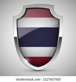 EPS10 Vector Patriotic shield with flag of Thailand. An element of impact for the use you want to make of it.