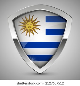 EPS10 Vector Patriotic shield with flag of Uruguay. An element of impact for the use you want to make of it.