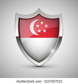 EPS10 Vector Patriotic shield with flag of Singapore. An element of impact for the use you want to make of it.
