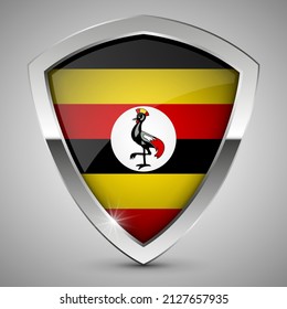 EPS10 Vector Patriotic shield with flag of Uganda. An element of impact for the use you want to make of it.
