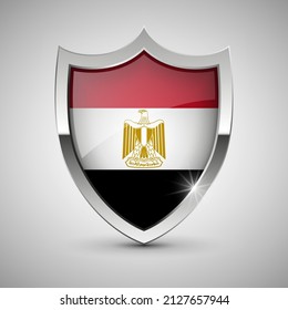 EPS10 Vector Patriotic shield with flag of Egypt. An element of impact for the use you want to make of it.