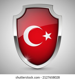 EPS10 Vector Patriotic shield with flag of Turkey. An element of impact for the use you want to make of it.