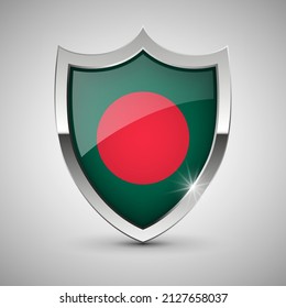 EPS10 Vector Patriotic shield with flag of Bangladesh. An element of impact for the use you want to make of it.