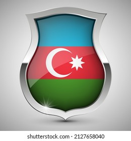 EPS10 Vector Patriotic shield with flag of Azerbaijan. An element of impact for the use you want to make of it.