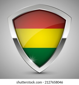 EPS10 Vector Patriotic shield with flag of Bolivia. An element of impact for the use you want to make of it.
