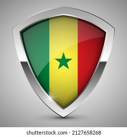 EPS10 Vector Patriotic shield with flag of Senegal. An element of impact for the use you want to make of it.