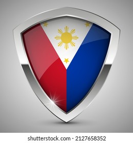 EPS10 Vector Patriotic shield with flag of Philippines. An element of impact for the use you want to make of it.