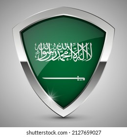 EPS10 Vector Patriotic shield with flag of SaudiArabia. An element of impact for the use you want to make of it.