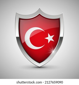 EPS10 Vector Patriotic shield with flag of Turkey. An element of impact for the use you want to make of it.