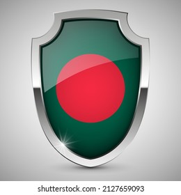 EPS10 Vector Patriotic shield with flag of Bangladesh. An element of impact for the use you want to make of it.