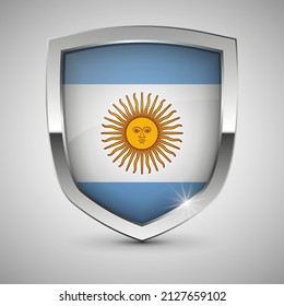 EPS10 Vector Patriotic shield with flag of Argentina. An element of impact for the use you want to make of it.