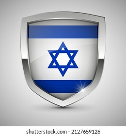EPS10 Vector Patriotic shield with flag of Israel. An element of impact for the use you want to make of it.