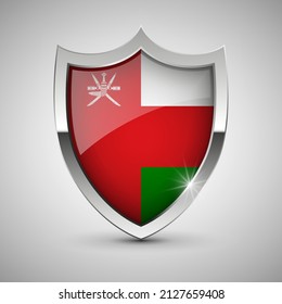 EPS10 Vector Patriotic shield with flag of Oman. An element of impact for the use you want to make of it.