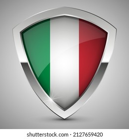 EPS10 Vector Patriotic shield with flag of Italy. An element of impact for the use you want to make of it.