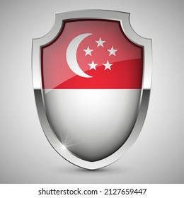 EPS10 Vector Patriotic shield with flag of Singapore. An element of impact for the use you want to make of it.