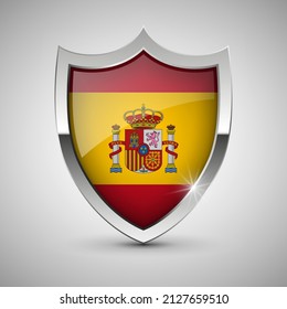 EPS10 Vector Patriotic shield with flag of Spain. An element of impact for the use you want to make of it.