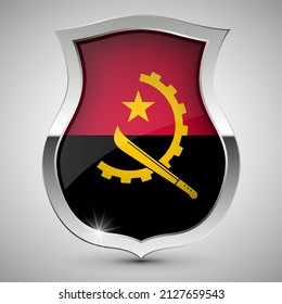 EPS10 Vector Patriotic shield with flag of Angola. An element of impact for the use you want to make of it.