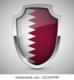 EPS10 Vector Patriotic shield with flag of Qatar. An element of impact for the use you want to make of it.