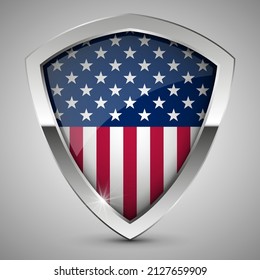 EPS10 Vector Patriotic shield with flag of Usa. An element of impact for the use you want to make of it.