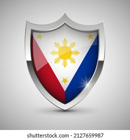 EPS10 Vector Patriotic shield with flag of Philippines. An element of impact for the use you want to make of it.