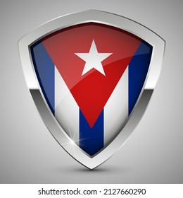 EPS10 Vector Patriotic shield with flag of Cuba. An element of impact for the use you want to make of it.