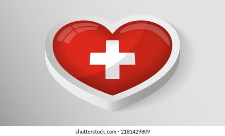 EPS10 Vector Patriotic shield with flag of Switzerland. An element of impact for the use you want to make of it.
