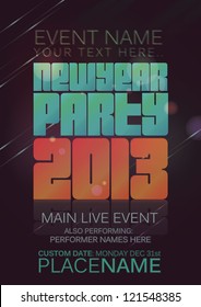 EPS10 Vector poster or flyer, customizable layout for a New Year's Eve party