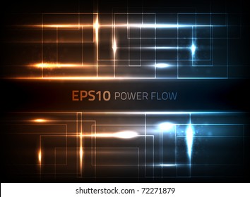EPS10 vector power flow design against dark background