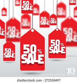 eps10 vector price tag 50 percent sale discount promo reduction business background