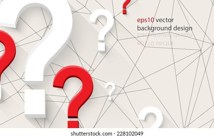 eps10 vector question mark icons on tangled lines business banner background