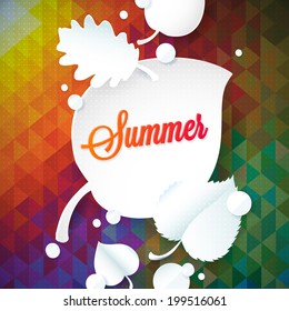 eps10 vector rainbow triangle polygonal leaves modern design. Geometric pattern with oak and tree leaves