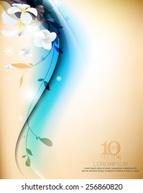 eps10 flores vectoriales elegantes y plantas de silueta en un diseño de fondo liso y liso