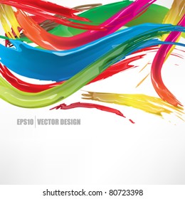 eps10 vector realistic multicolor brushed ink abstract design