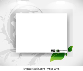 eps10 vector rectangle blank frame with foliage and leaf elements