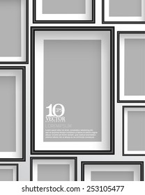 eps10 vector rectangular empty space photo frame background design