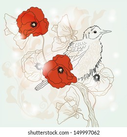 EPS10 vector - red and black bird