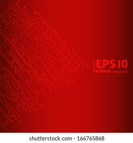 EPS10 vector red circuit board background texture 