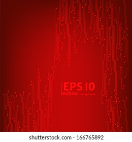 EPS10 vector red circuit board background texture 