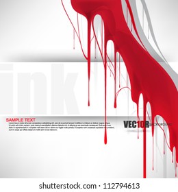 eps10 vector red dripping paint element design