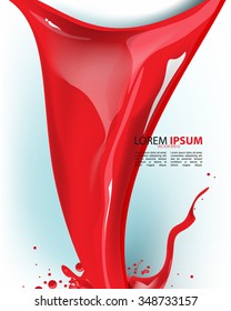 eps10 vector red ink splash,dripping paint, leaflets brochure concept illustration