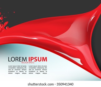 eps10 vector red ink splash,dripping paint, leaflets brochure concept illustration