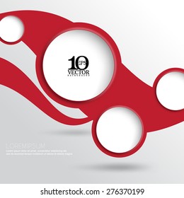 eps10 vector round frames with red waves business background