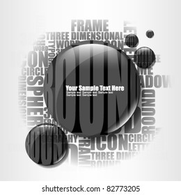 eps10 vector round icon frame typography background illustration