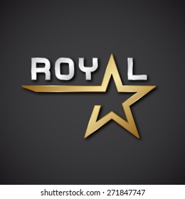 Icono de inscripción de estrella dorada del vector EPS10