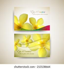 eps10 vector set of flower business card background