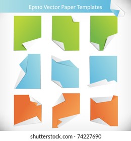 eps10 vector set of folded paper