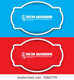 eps10 vector set of frame colored blue and red